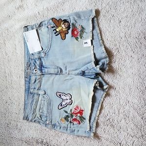 NWT Arizona Jean Co. jean shorts shortie size 3 juniors embroidered bling